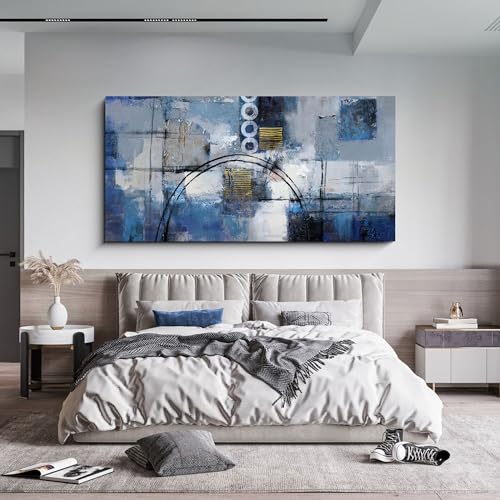 yiijeah Large Abstract Canvas Wall Art Giclee Print White Gray 30x60 B772