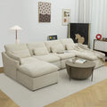Modular Sectional Sofa, Cloud Couches with Fluffy Corduroy, Convertible U Shaped Couch with Ottomans, Comfy Oversized 4 Seater Sofa Couch Set with Chaise for Living Room