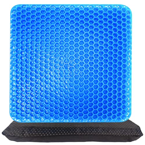 Gel Seat Cushion for Long Sitting (Thick & Extra Large) with Non-Slip Cover,Seat Cushion for Desk Chair, Chair seat Cushion,Wheelchair Seat Cushions,for Office Chair Car Seat Cushion