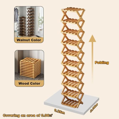 Walnut Color 2-Layer Shoe Rack Organizer P728762