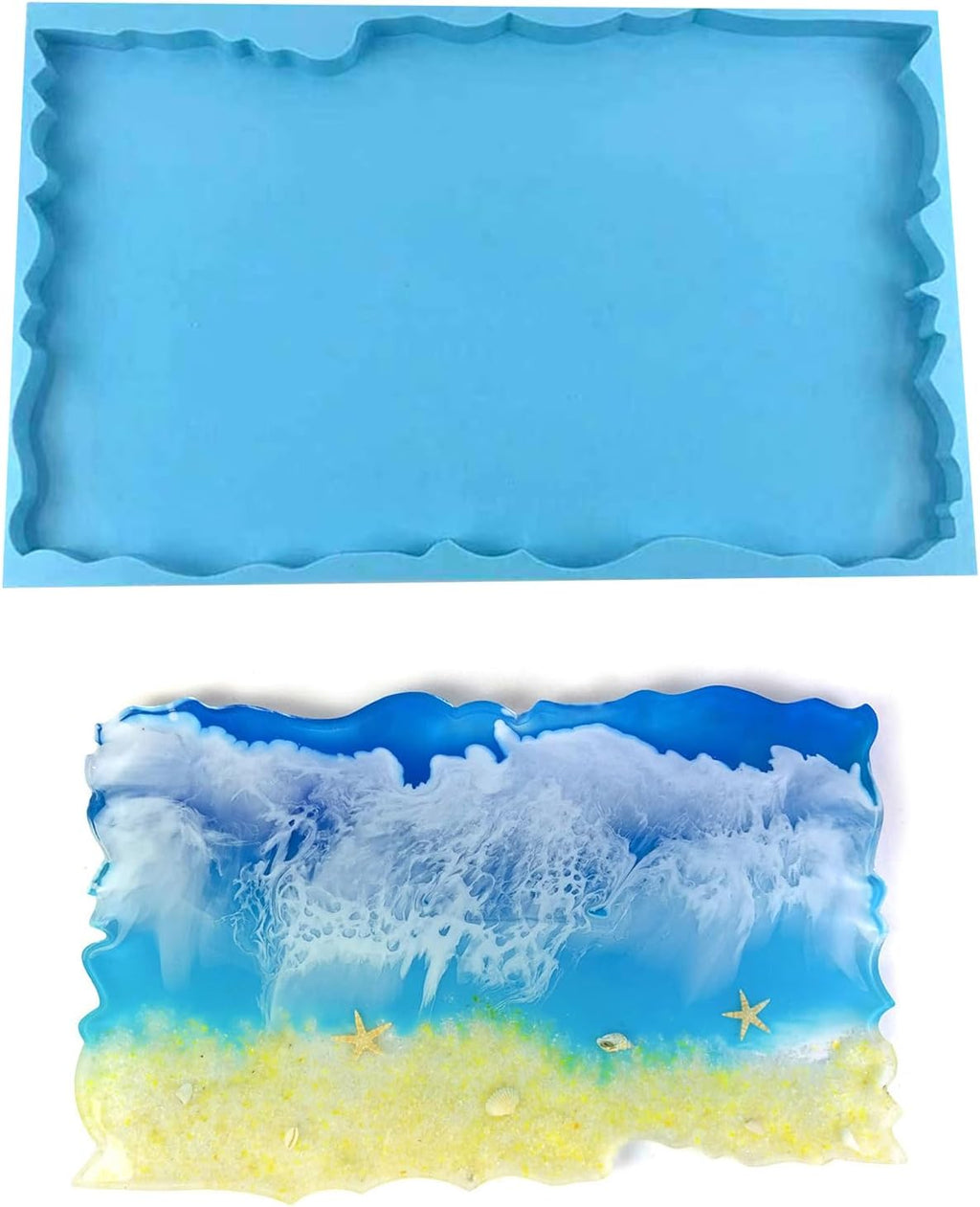 River Table Silicone Mold Large Irregular Rectangle Resin Epoxy Craft, Blue B49643
