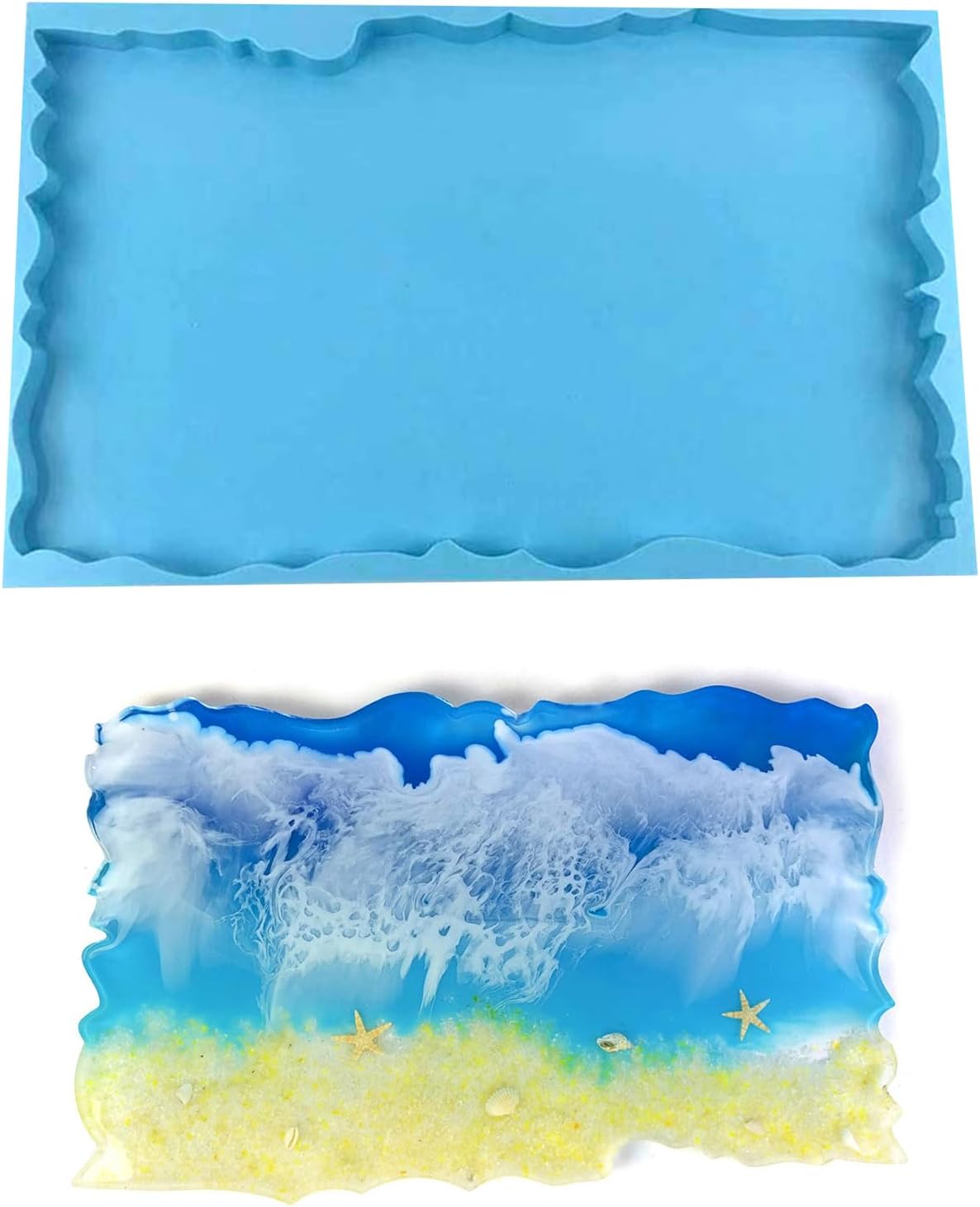 River Table Silicone Mold Large Irregular Rectangle Resin Epoxy Craft, Blue B49643