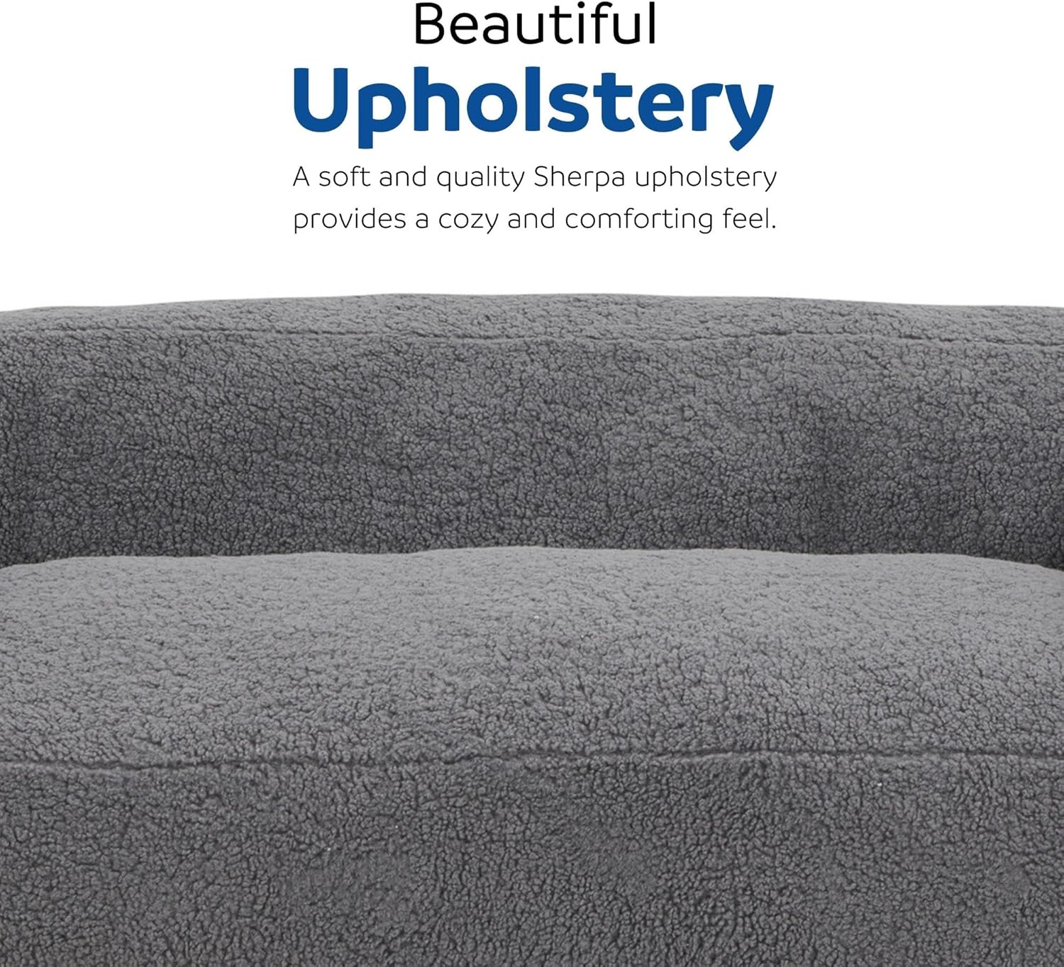 Large Memory Foam Bean Bag Sofa Chair with Armrest for Adults Gray B8913