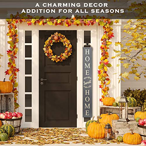 Tall Outdoor Welcome Sign for Porch, Modern Farmhouse Wooden Decor (Brown) B399