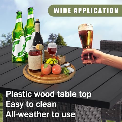 5-Piece Outdoor Wicker Bar Set with Stools (Grey) H9492
