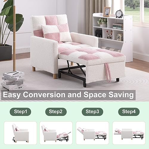 ODUWA Convertible Chair Bed 3-in-1 Sleeper Sofa with Pillow U873621