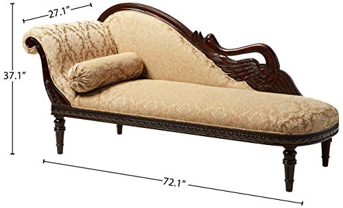 Design Toscano Swan Fainting Couch, 73", Walnut N663