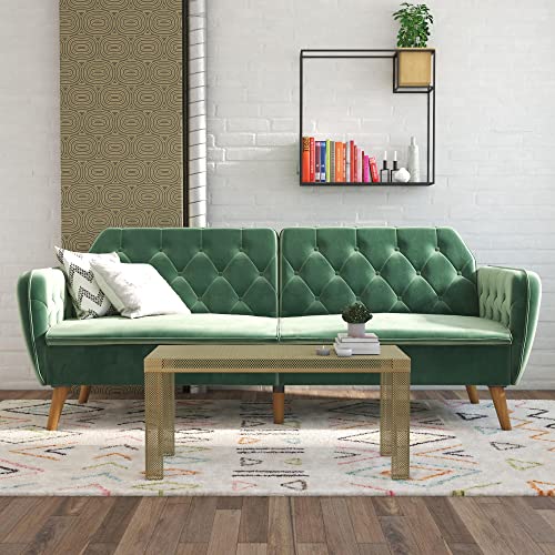 Novogratz Tallulah Memory Foam Futon Convertible Couch, Camel O490