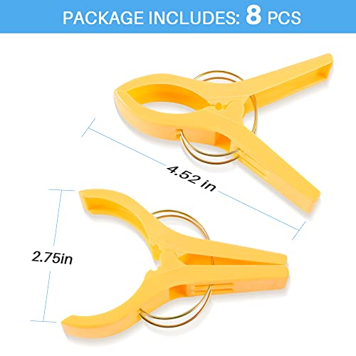 Beach Towel Clips for Chairs, Plastic Clothes Pegs Hanging Clamps (8 Pack) Q78986