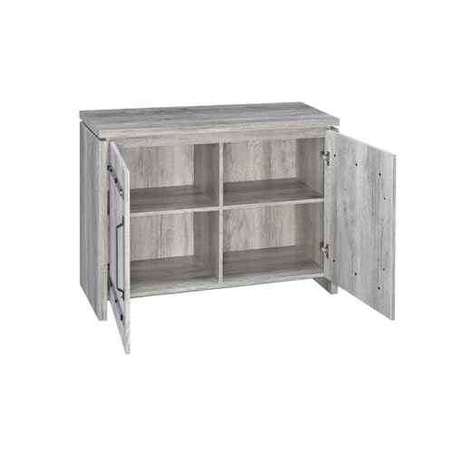 Grey Driftwood 2-Door Accent Cabinet N491