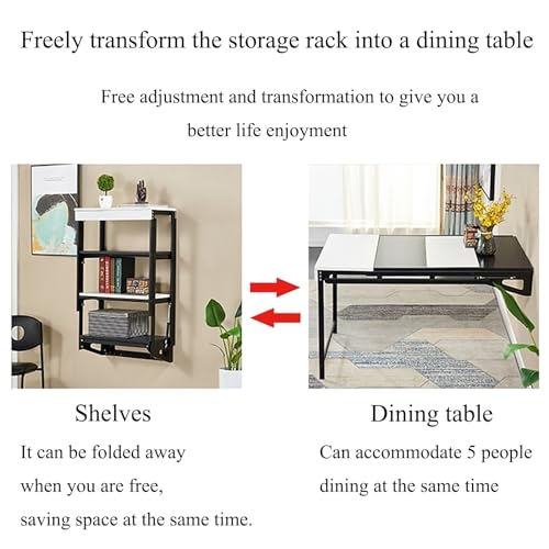 Murphy Folding Table Wall-Mounted Drop-Leaf Dining Table with Storage Shelf M291