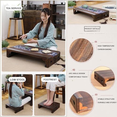 Japanese Tatami Low Table Wooden Coffee Table Portable Mini Picnic Furniture S1872