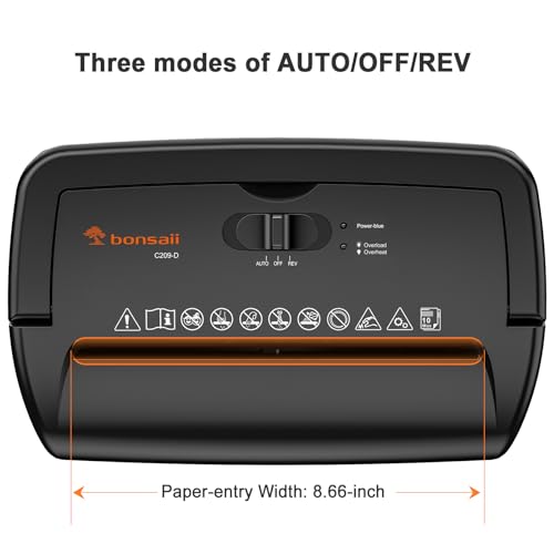 Bonsaii 10-Sheet Cross Cut Paper Shredder for Home Office, C209-D W907