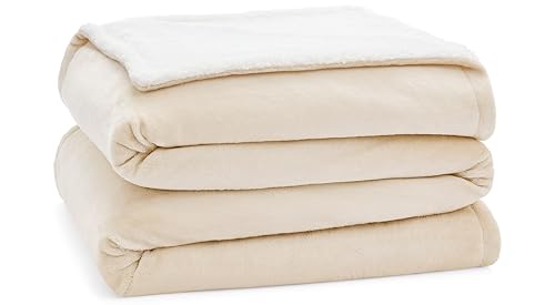 King-California King Plush Reversible Bed Blanket, Brown O55234