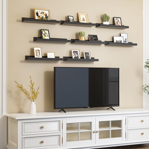 Fixwal Floating Shelves Set of 8, Rustic Brown V55231