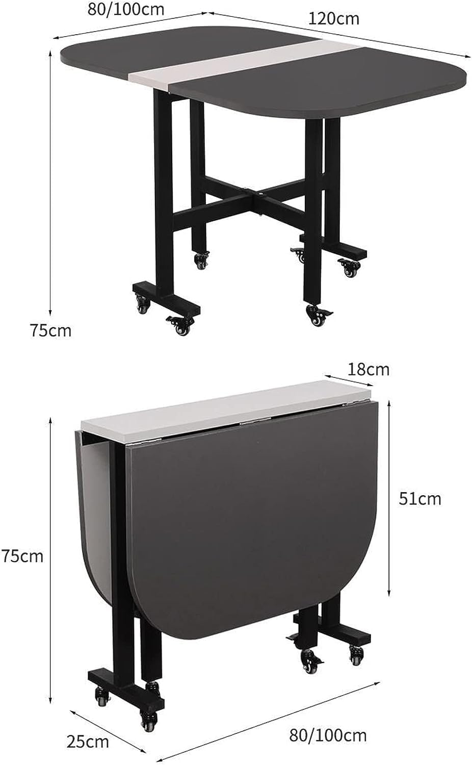 Folding Dining Table Solid Wood Drop Leaf K82156