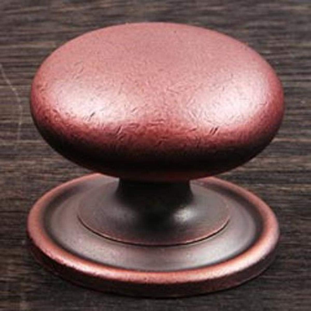 RK International RKI Distressed Copper R.K. International CK 3216 ATDC Large Solid Plain Knob with Backplate