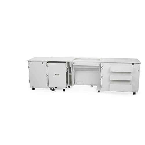 Kangaroo Sewing Furniture Aussie Sewing Cabinet with Quilt Blocks - Ash White I97430