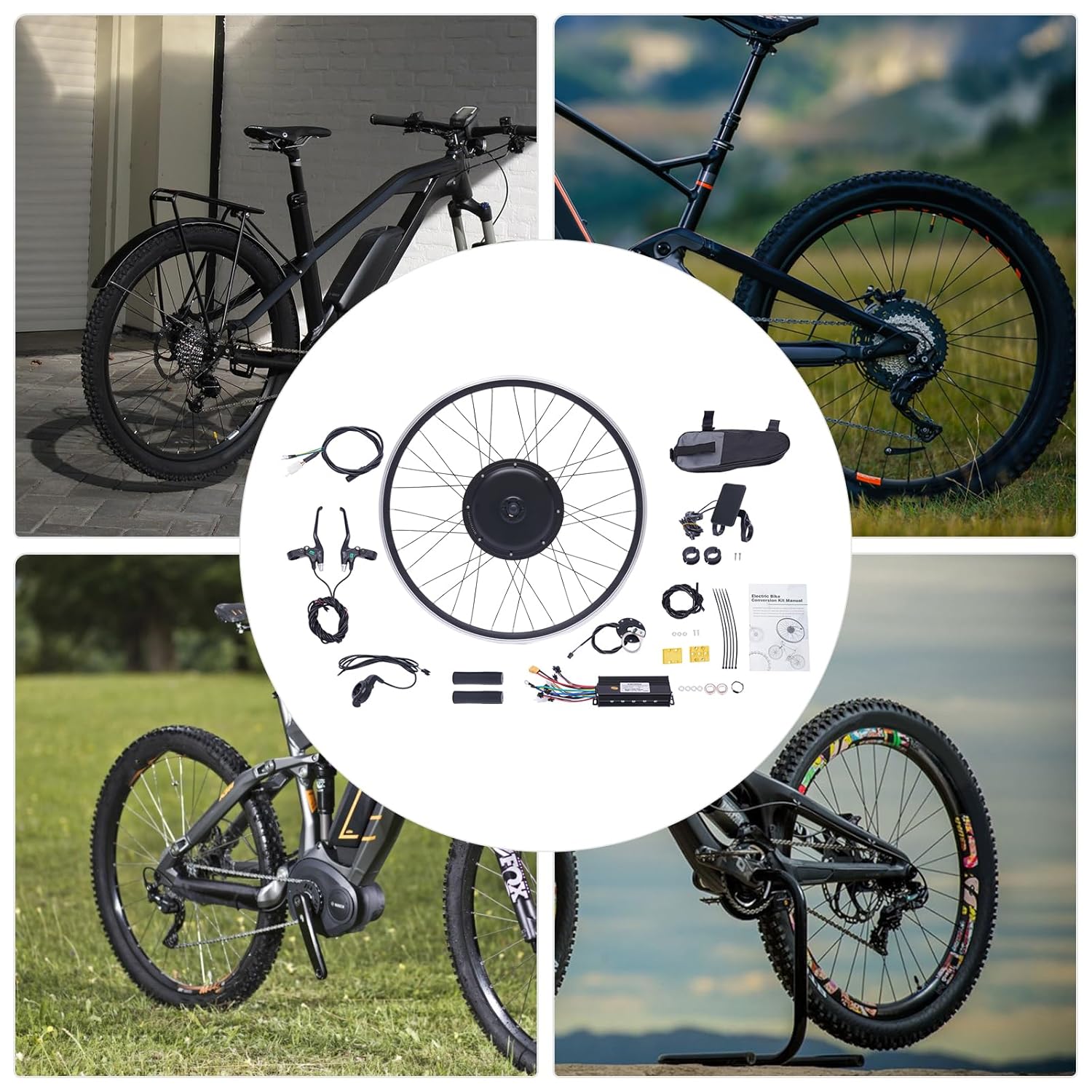 48V 1000W Electric Bike Conversion Kit, Rear Wheel Hub Motor for 700C 28"/29" S54763