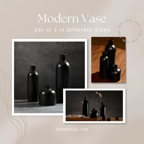 Perfnique Ceramic White Vase Set of 3, Modern Boho Home Decor O352807