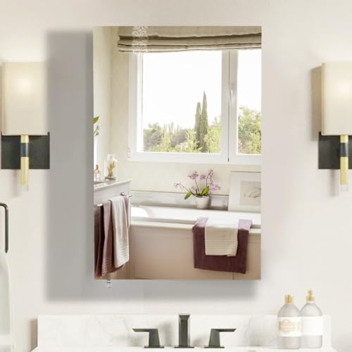 Movo Medicine Cabinet Mirror 18x24 Frameless Bathroom Wall Mount J496
