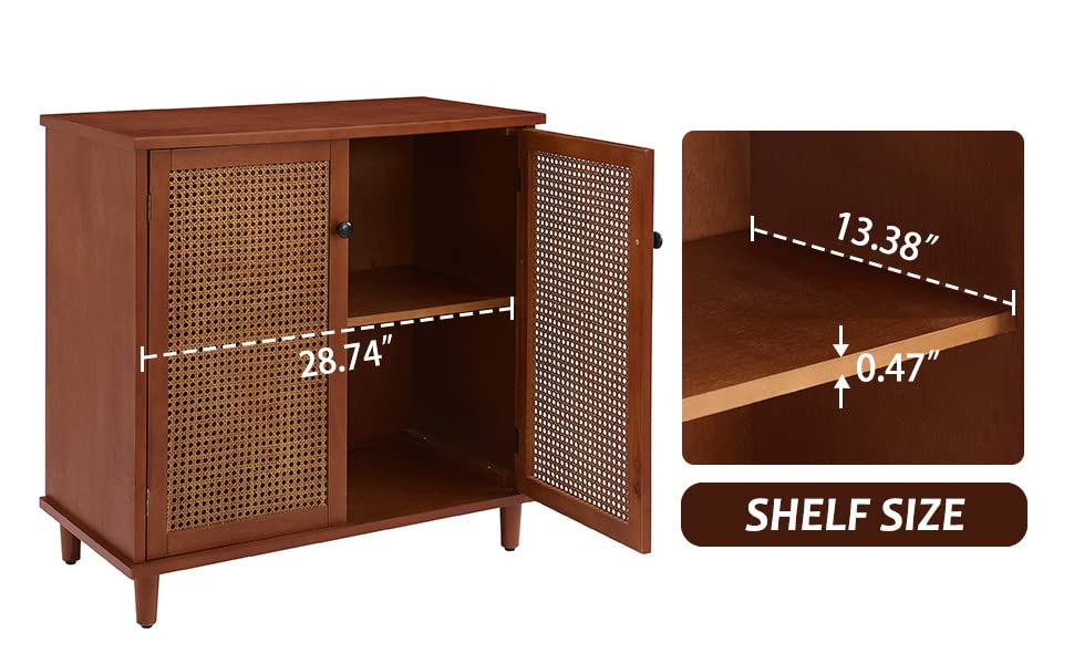 Zouron Entryway Cabinet with Metal Handle Doors, Wood Accent Storage B5162