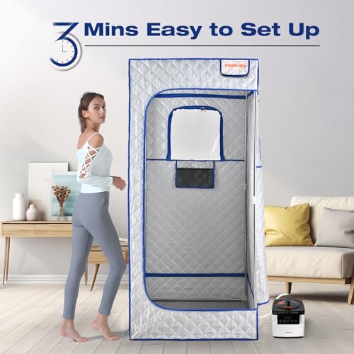 Portable Full Size Steam Sauna for Home Spa with Remote Control, Black B114472