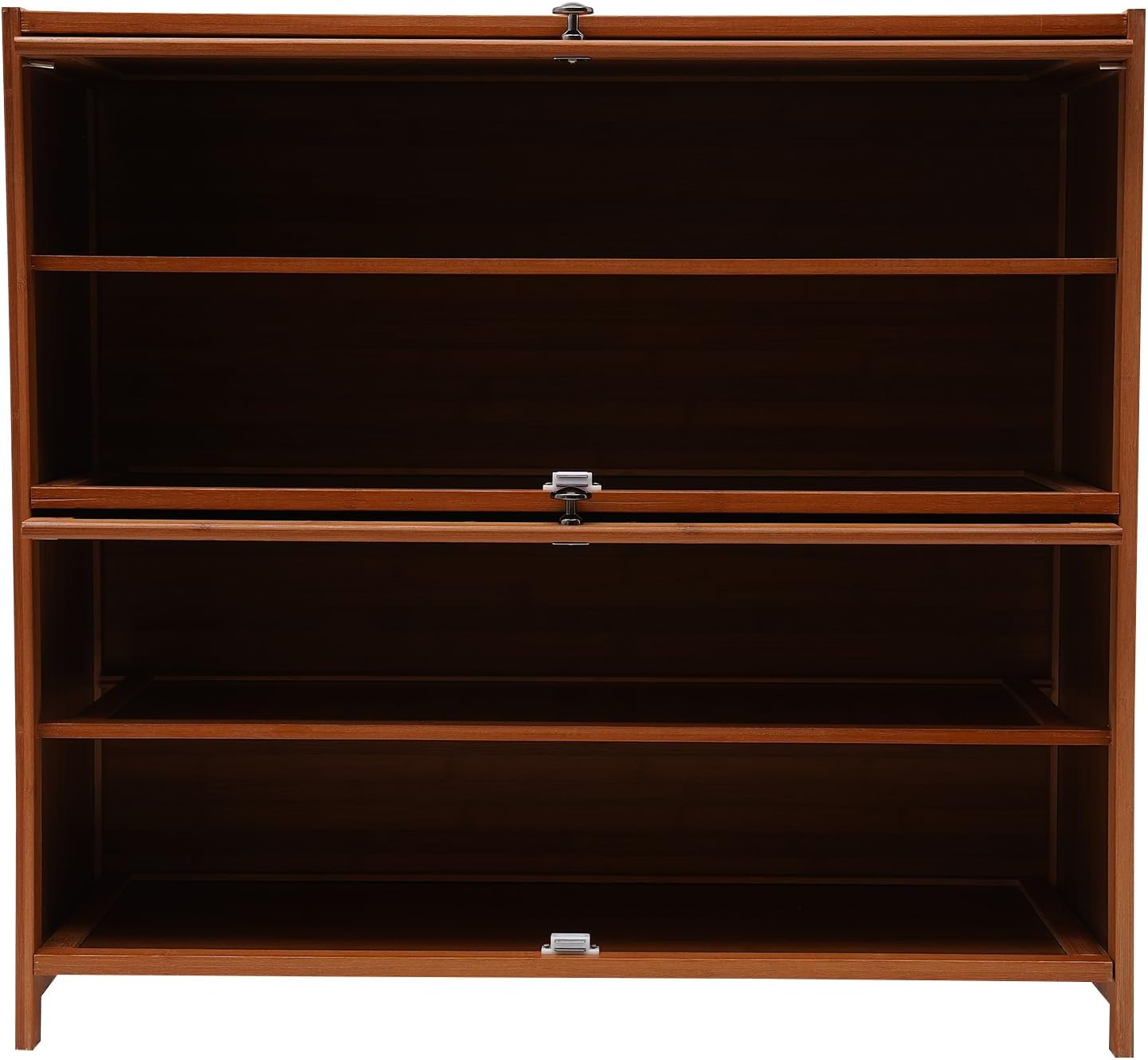 Bamboo 4-Tier Shoe Rack Brown Retro Storage Cabinet C36385