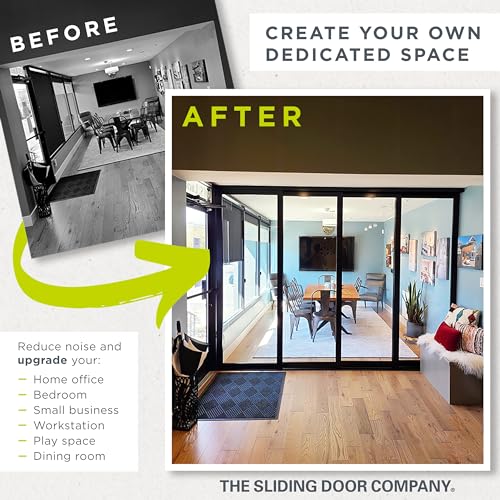 TSDC Narrow 48"x80" 2-Pane Modern Interior Sliding Glass Doors Room Dividers with Aluminum Framed Clear Tempered Glass X520