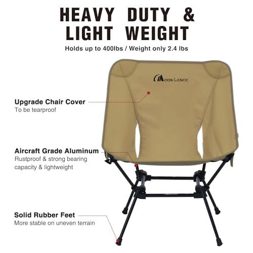 MOON LENCE Camping Chair Compact Folding with Side Pockets E85339