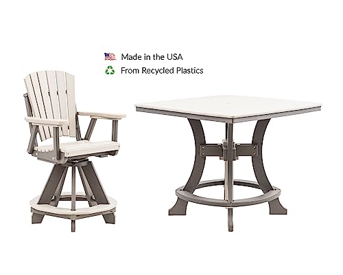 Grand Lake Amish Crafted 4 Person Poly Adirondack Counter Height Table Set Dark Gray F52468