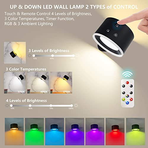 Koopala LED Wall Sconces, Rechargeable Battery Operated Cordless Wall Light Q2090