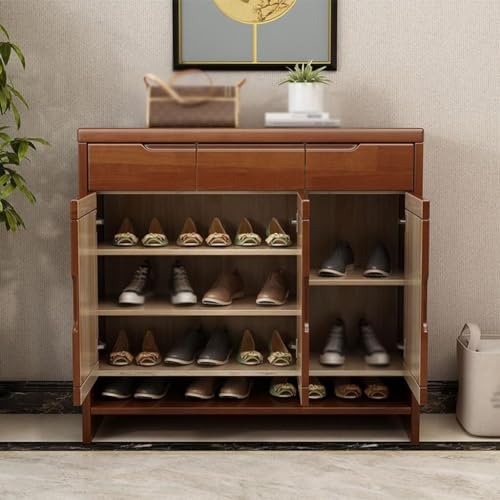 Solid Wood Shoe Storage Cabinet with 3 Drawers for Entryway V346
