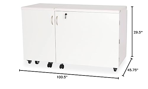 Kangaroo Sewing Furniture Aussie Sewing Cabinet with Quilt Blocks - Ash White I97430