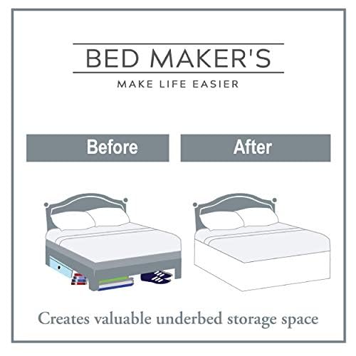 Bed Maker’s Microfiber Wrap-Around Bed Skirt, 14 Inch Drop, King, White W231997