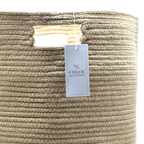 Large Cotton Storage Basket for Living Room Laundry Hamper A915