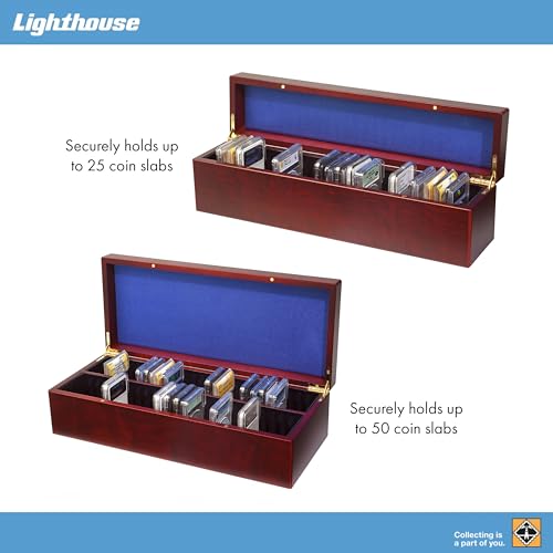 Lighthouse Coin Box for 50 Slabs Mahogany Wood Grain Finish V332583