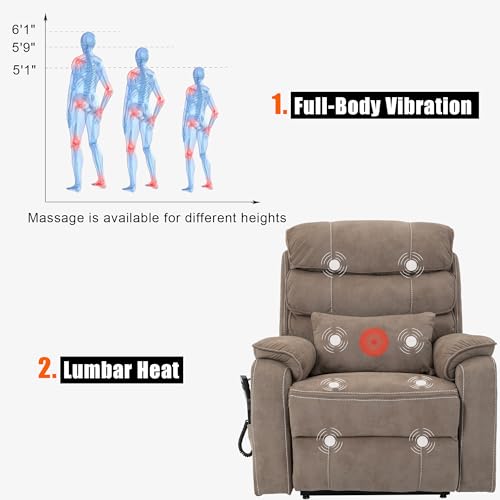 Power Lift Recliner Chair for Elderly Adults with Massage Heat, 400 LBS W51422