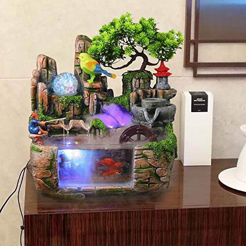 20" Bonsai Waterfall Fountain with LED Lights for Tabletop Y189973