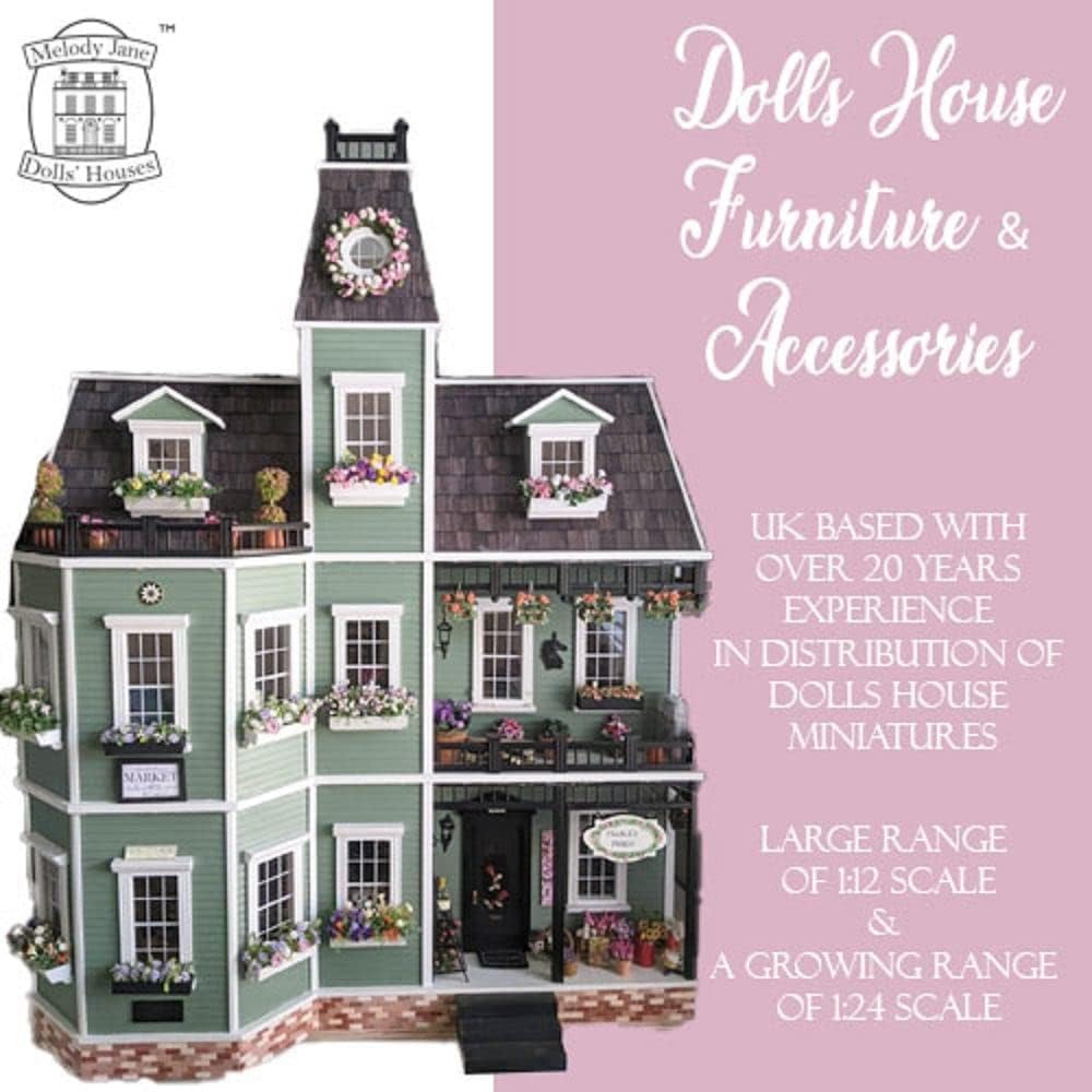 Melody Jane Dolls Houses Dollhouse Blue & White Child’s Bedroom Furniture Set with Bunk Bed P8075