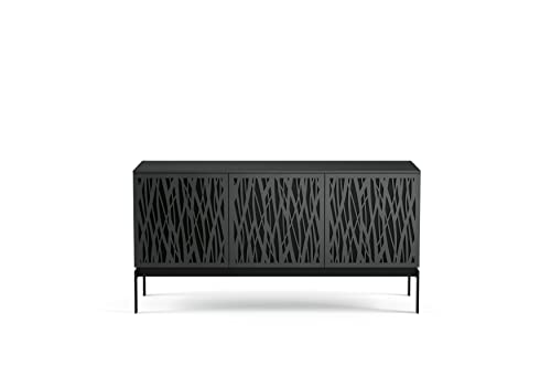 BDI Furniture Elements 8777-59.25'' TV Stand for TVs up to 70" with Decorative Wheat Door Pattern, Cable Management, Remote-Friendly Doors, Natural Walnut