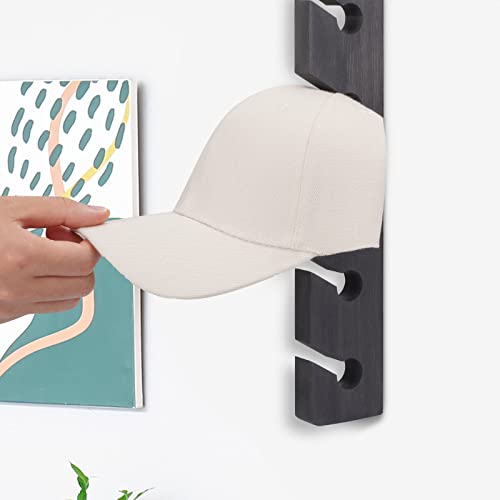 Wall Hat Rack for Baseball Caps Wooden Organizer Hanger 2 Pack Gray S63475