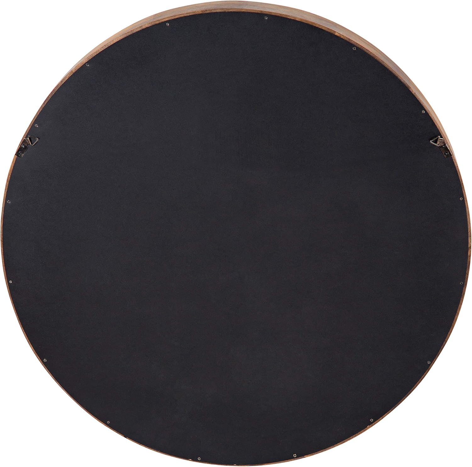Kate and Laurel Hutton Round Mirror with Shelf, 30" Diameter, Rustic Brown K611