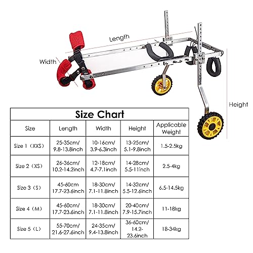 Pet Wheelchair for Dogs with Back Brace, Small Dog Cat Walk Cart V7312