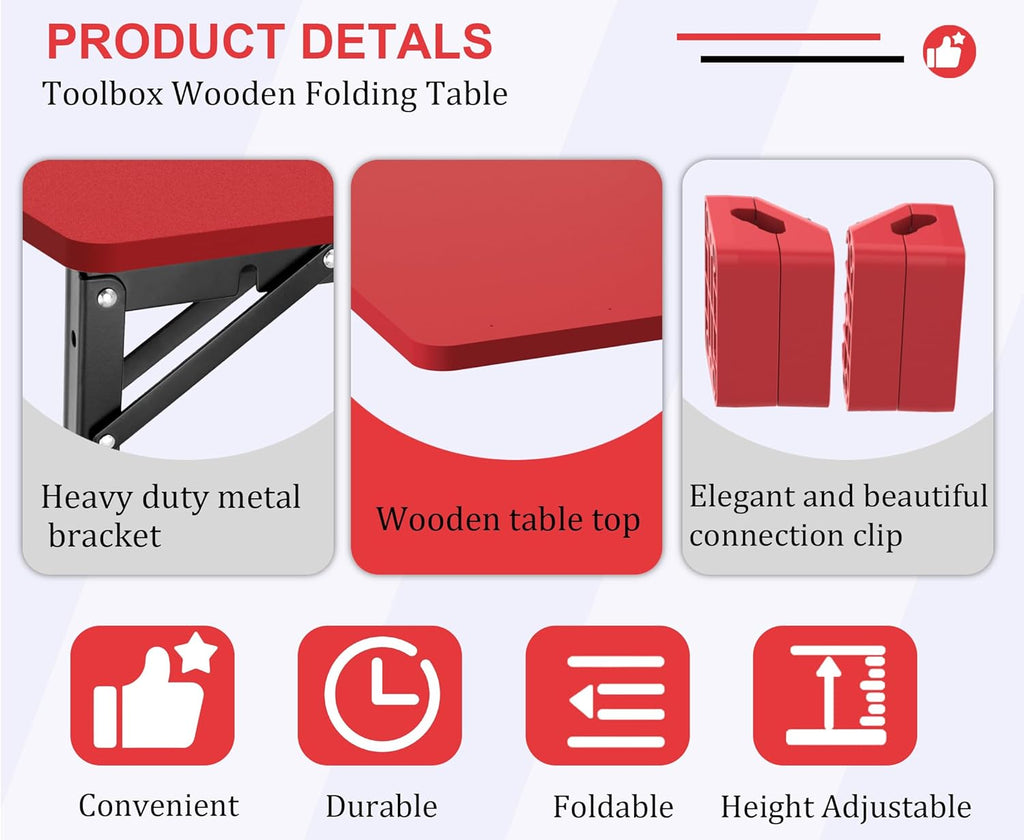 Folding Removable Table for Milwaukee Packout, Red B499