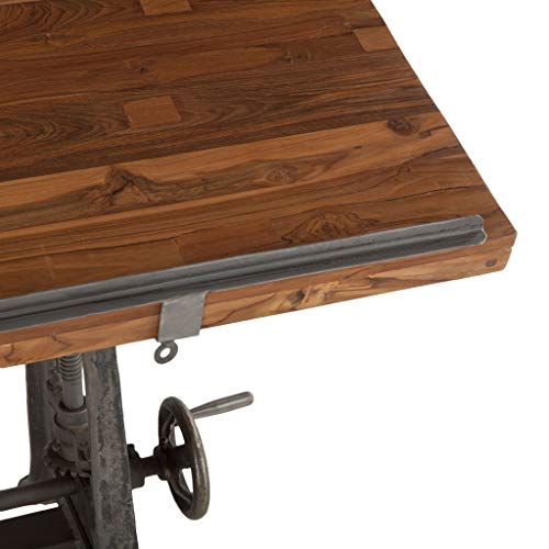 Vintage Drafting Table with Adjustable Height and Tiltable Iron Cast Base T583