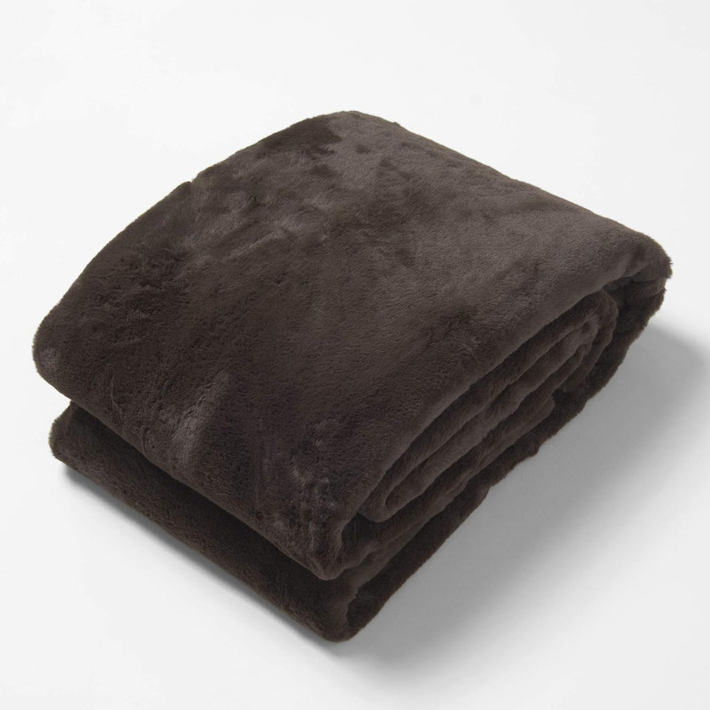 Luxe Faux Fur Throw - Chocolate - 58" W x 60" L R113458