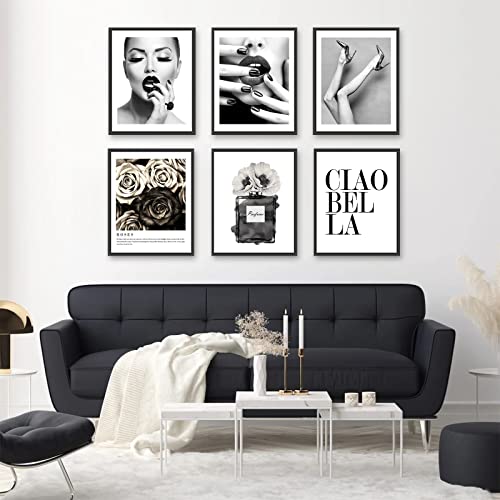 YIXIHOMPT Bathroom Wall Art Prints Set of 6 Black and White Unframed 8x10in Q71827