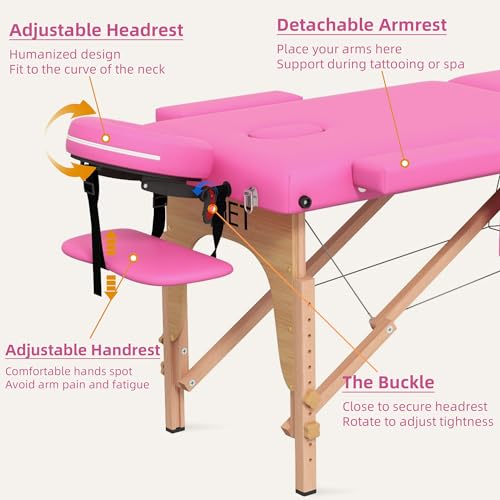 3 Fold Portable Massage Table with Face Cradle, Black I813