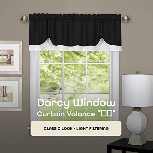 Achim Home Decor Darcy Window Curtain Valance, Tan & White, 58x14 Inch N187091